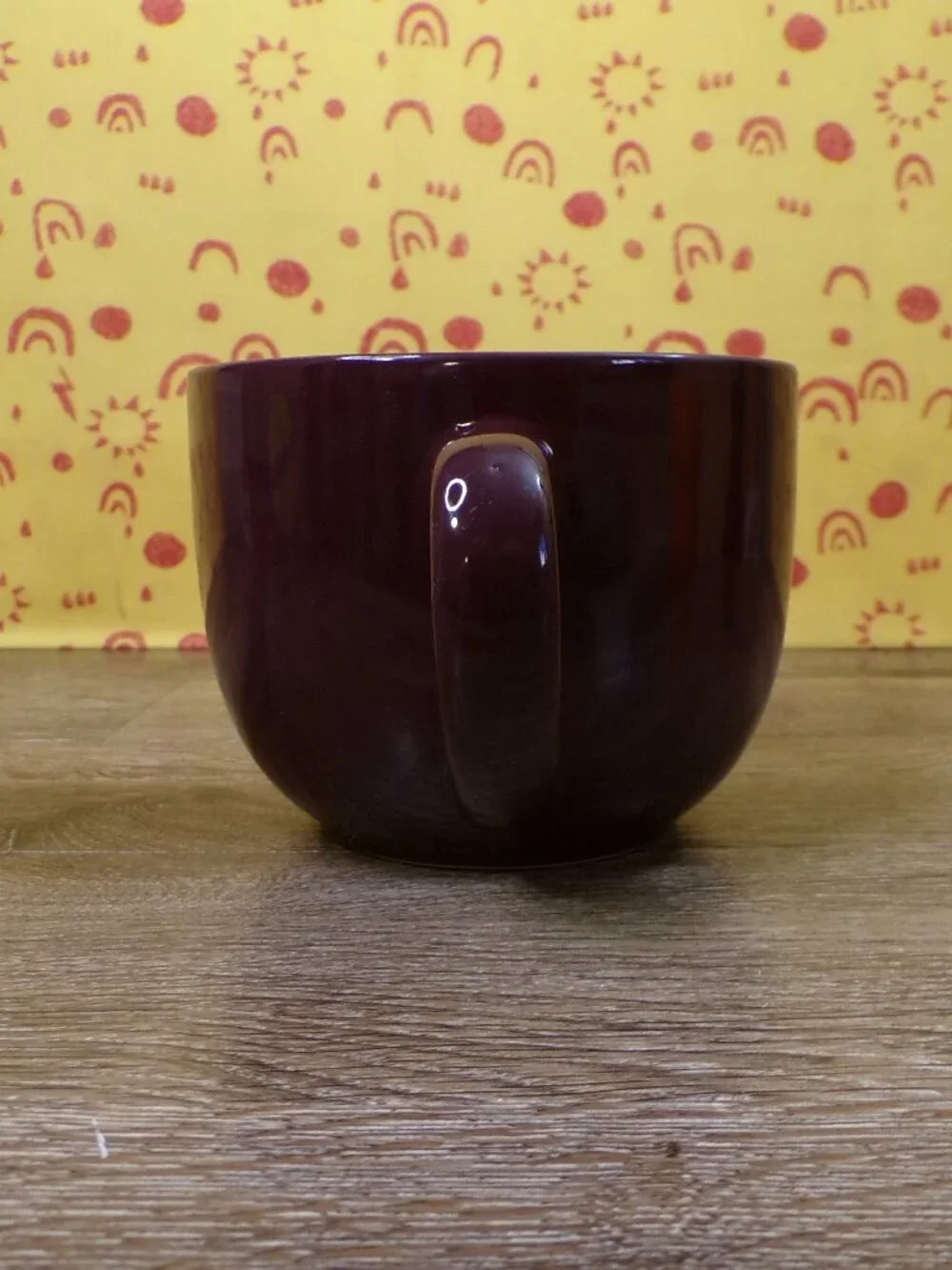PIER 1 Oversized 24 Oz Coffee Mug Soup Bowl Maroon Essential Cafe Au Lait